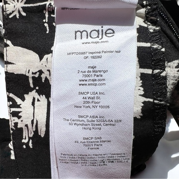 🌻NEW w/tags Maje B&W Palm Tree Print Crop Top FR Size 2 / US Medium $235 Retail - Picture 9 of 14